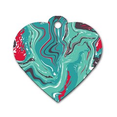 Vector Vivid Marble Pattern 2 Dog Tag Heart (two Sides) by goljakoff