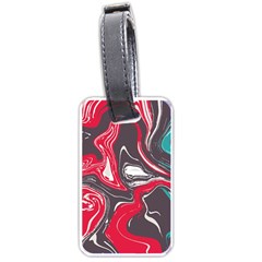 Red Vivid Marble Pattern 3 Luggage Tag (one Side) by goljakoff