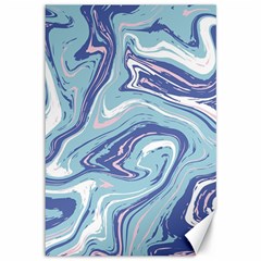 Blue Vivid Marble Pattern 9 Canvas 12  X 18  by goljakoff