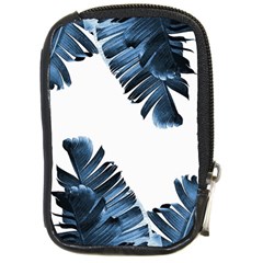 Blue Banana Leaves Compact Camera Leather Case by goljakoff