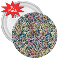 Multicolored Watercolor Stones 3  Buttons (10 Pack)  by SychEva