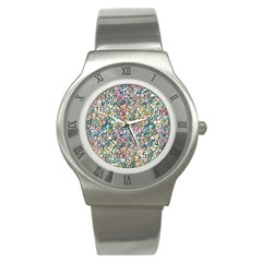 Multicolored Watercolor Stones Stainless Steel Watch by SychEva