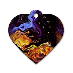 Nebula Starry Night Skies Abstract Art Dog Tag Heart (two Sides) by CrypticFragmentsDesign