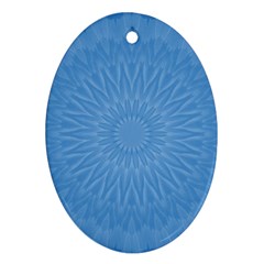 Blue Joy Oval Ornament (two Sides) by LW41021