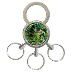 Peacocks And Pyramids 3-ring Key Chain by MRNStudios