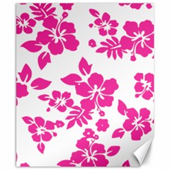 Hibiscus Pattern Pink Canvas 8  X 10  by GrowBasket
