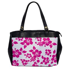 Hibiscus Pattern Pink Oversize Office Handbag by GrowBasket