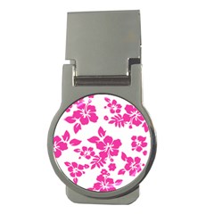 Hibiscus Pattern Pink Money Clips (round)  by GrowBasket