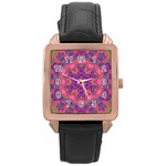 Springflower4 Rose Gold Leather Watch 