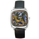 Ancient Seas Square Metal Watch Front
