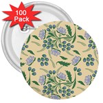 Folk floral pattern. Abstract flowers surface design. Seamless pattern 3  Buttons (100 pack) 