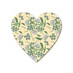 Folk floral pattern. Abstract flowers surface design. Seamless pattern Heart Magnet