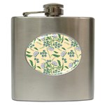 Folk floral pattern. Abstract flowers surface design. Seamless pattern Hip Flask (6 oz)