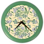 Folk floral pattern. Abstract flowers surface design. Seamless pattern Color Wall Clock