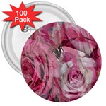 Roses Marbling  3  Buttons (100 pack) 