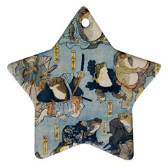 Famous Heroes Of The Kabuki Stage Played By Frogs  Star Ornament (two Sides) by Sobalvarro