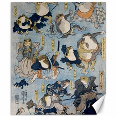 Famous Heroes Of The Kabuki Stage Played By Frogs  Canvas 8  X 10  by Sobalvarro