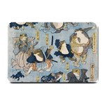 Famous heroes of the kabuki stage played by frogs  Small Doormat  24 x16  Door Mat