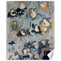 Famous Heroes Of The Kabuki Stage Played By Frogs  Canvas 11  X 14  by Sobalvarro