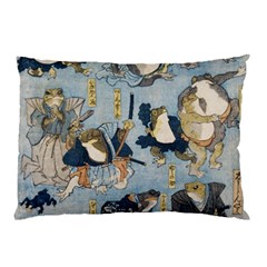 Famous Heroes Of The Kabuki Stage Played By Frogs  Pillow Case by Sobalvarro