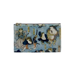 Famous Heroes Of The Kabuki Stage Played By Frogs  Cosmetic Bag (small) by Sobalvarro