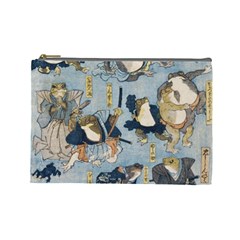 Famous Heroes Of The Kabuki Stage Played By Frogs  Cosmetic Bag (large) by Sobalvarro