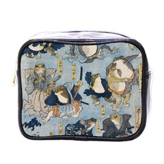 Famous Heroes Of The Kabuki Stage Played By Frogs  Mini Toiletries Bag (one Side) by Sobalvarro