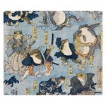 Famous heroes of the kabuki stage played by frogs  Double Sided Flano Blanket (Small)  50 x40  Blanket Front