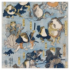 Famous Heroes Of The Kabuki Stage Played By Frogs  Long Sheer Chiffon Scarf  by Sobalvarro
