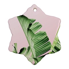 Palm Leaves On Pink Ornament (snowflake) by goljakoff