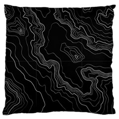 Black Topography Standard Flano Cushion Case (one Side) by goljakoff
