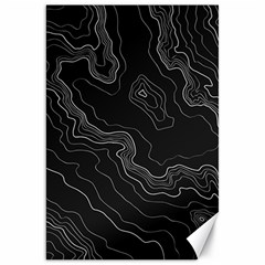 Black Topography Canvas 20  X 30  by goljakoff