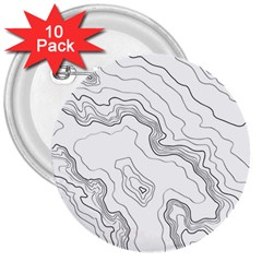Topography Map 3  Buttons (10 Pack)  by goljakoff