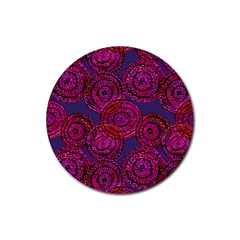 Unusual Circles  Abstraction Rubber Round Coaster (4 Pack)  by SychEva