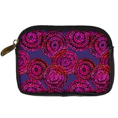Unusual Circles  Abstraction Digital Camera Leather Case by SychEva