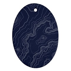 Topography Map Oval Ornament (two Sides) by goljakoff