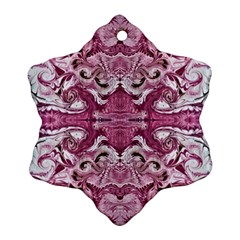 Rosa Antico Repeats Snowflake Ornament (two Sides) by kaleidomarblingart