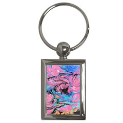 Marbling Abstract Key Chain (rectangle) by kaleidomarblingart