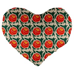 Rose Ornament Large 19  Premium Flano Heart Shape Cushions by SychEva