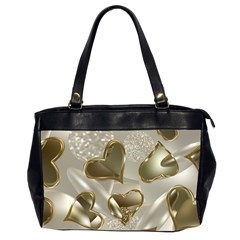   Golden Hearts Oversize Office Handbag (2 Sides) by Galinka