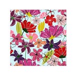 Flower pattern Small Satin Scarf (Square) Front