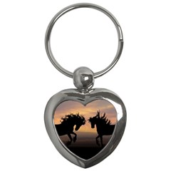 Evening Horses Key Chain (heart) by LW323