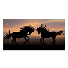 Evening Horses Satin Shawl by LW323