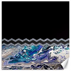 Blue Ocean Minimal Liquid Painting Canvas 12  X 12  by gloriasanchez