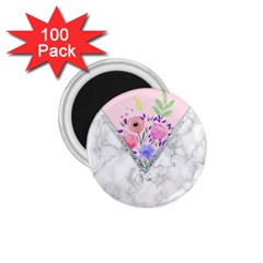 Minimal Pink Floral Marble A 1 75  Magnets (100 Pack)  by gloriasanchez