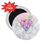 Minimal Pink Floral Marble A 2.25  Magnets (10 pack) 