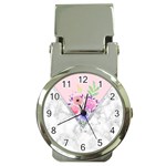 Minimal Pink Floral Marble A Money Clip Watches