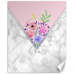 Minimal Pink Floral Marble A Canvas 16  x 20 