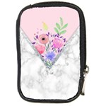 Minimal Pink Floral Marble A Compact Camera Leather Case
