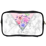 Minimal Pink Floral Marble A Toiletries Bag (Two Sides)